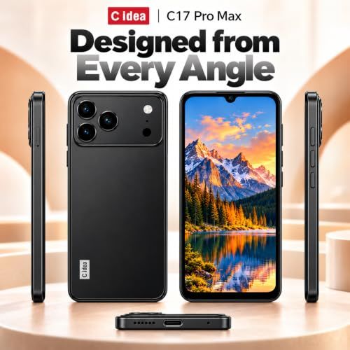C idea C17 Pro Max Smartphone, 6.8-Inch Incell HD Display, Android 15, 6GB RAM, 64GB Storage, 5800mAh Battery, Dual SIM 4G, 5GHz Wi‑Fi, 13MP Rear &amp; 5MP Front Camera