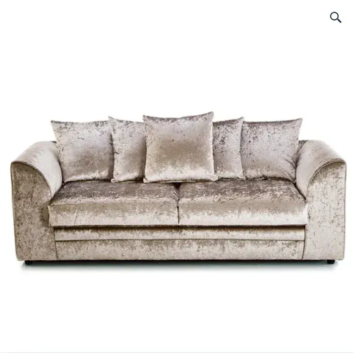 Crystal Crushed Velvet 3 Seater Sofa
