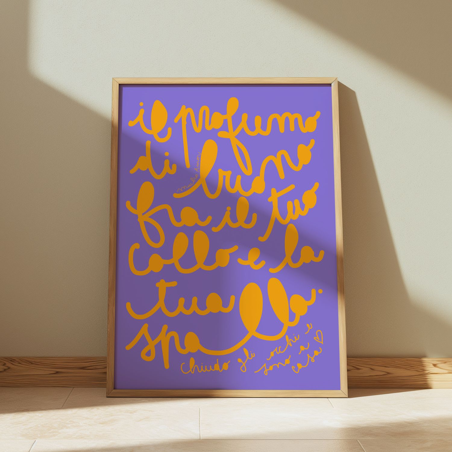 Il profumo di buono fra il tuo collo e la tua spalla