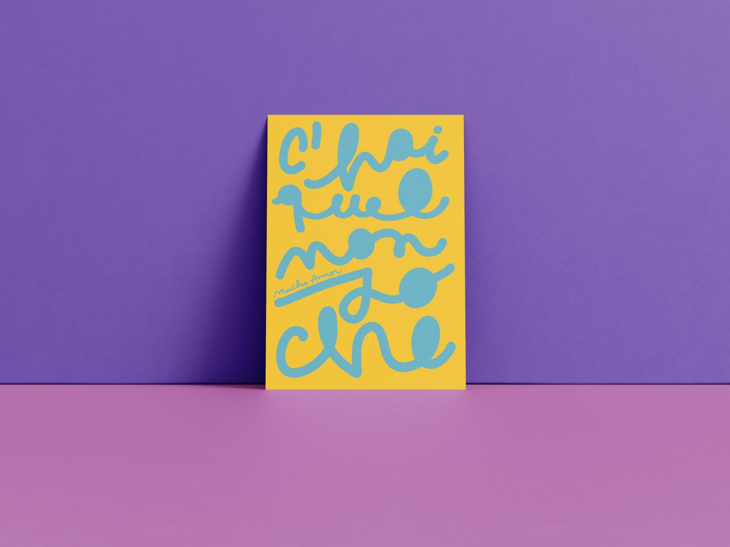Amorino di Mucho Amor con la frase "c'hai quel non so che", biglietto in carta riciclata