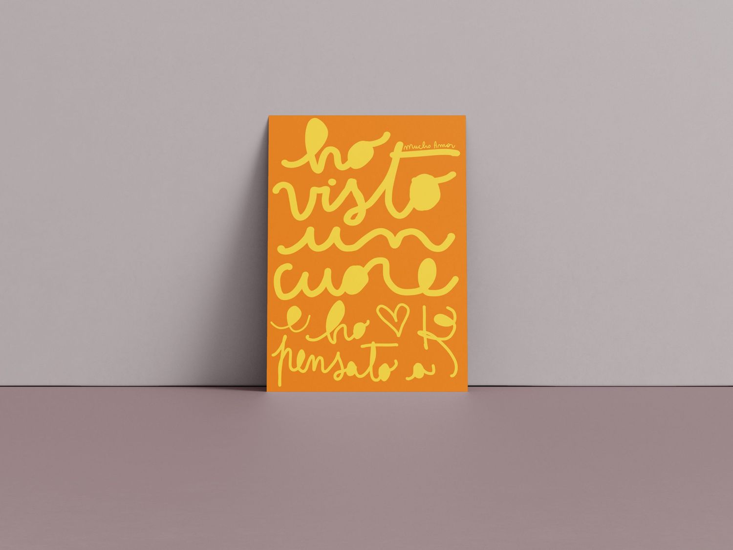 Amorino di Mucho Amor con la frase "ho visto un cuore e ho pensato a te", biglietto in carta ricicl…