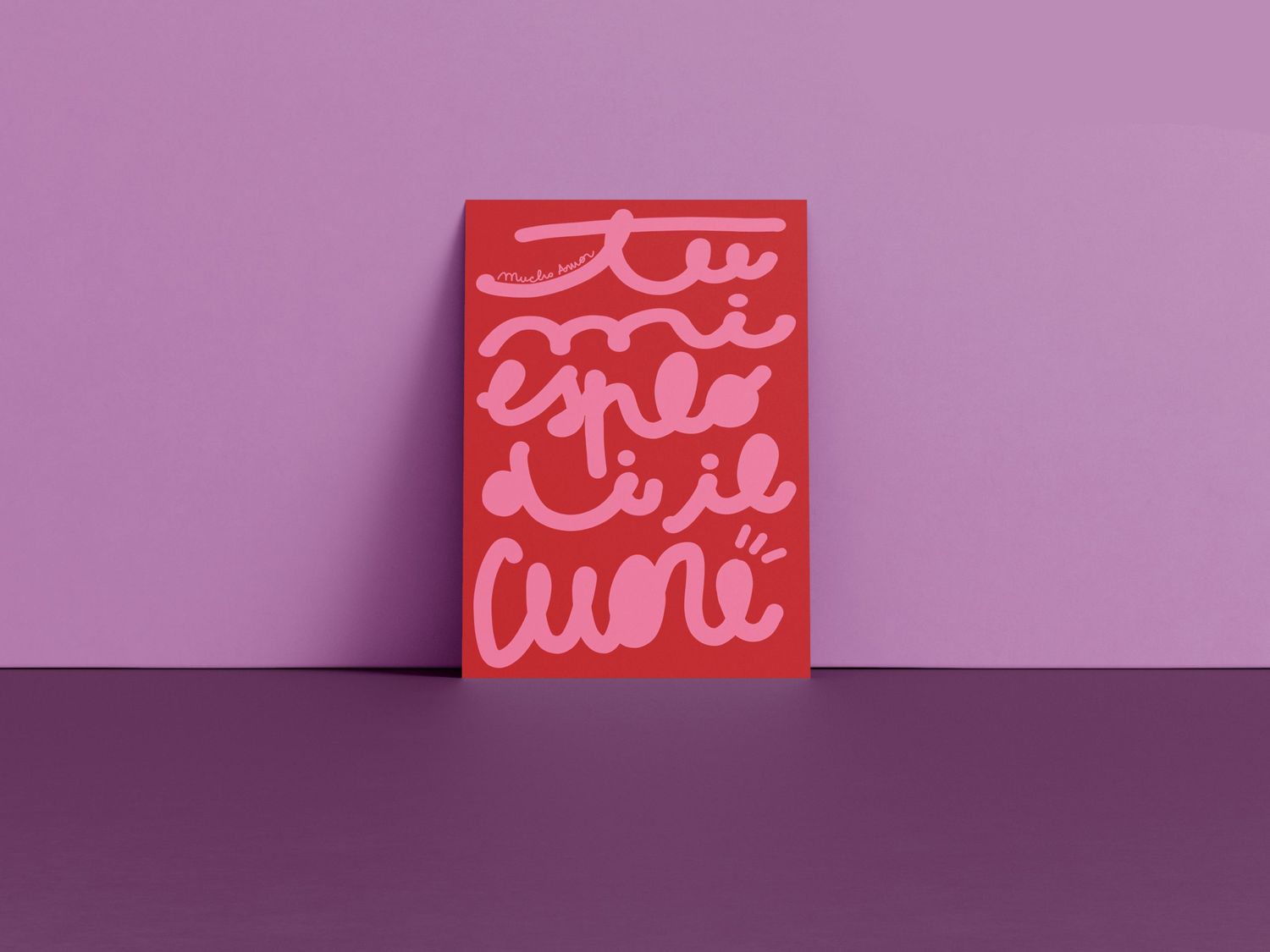 Amorino di Mucho Amor con la frase "tu mi esplodi il cuore", biglietto in carta riciclata