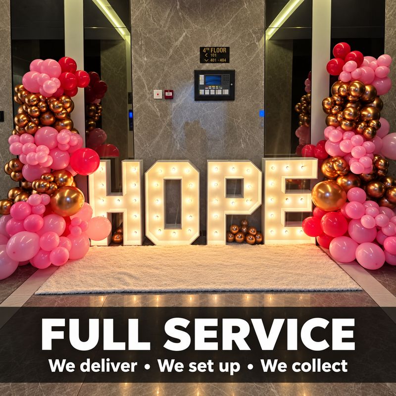 Lit Marquee Letters Rental - Full-Service booking