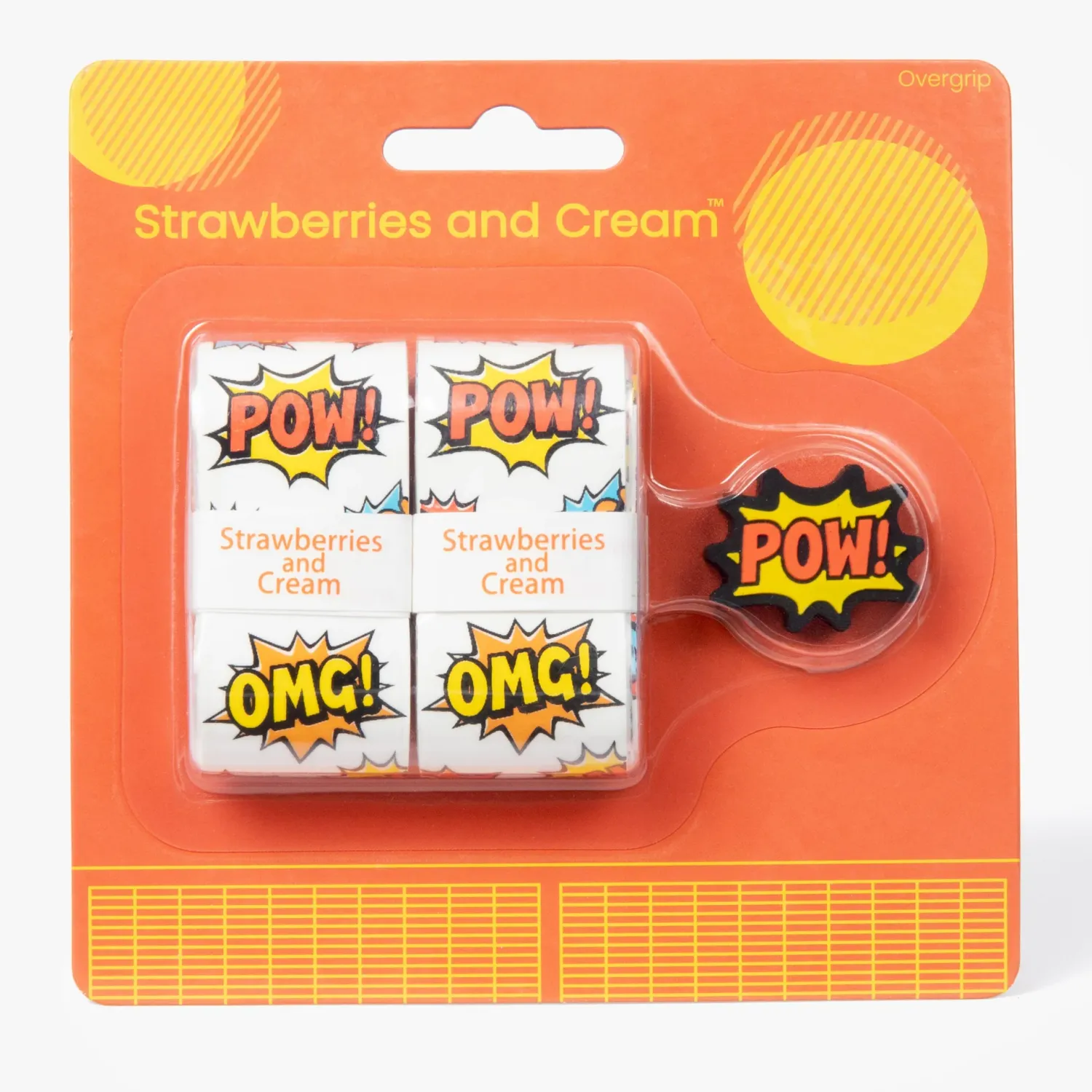 Strawberries and Cream POW Tennis Overgrip &amp; Dampener Set, Color: Orange - BRY