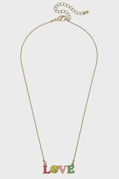 Canvas Style Tennis Love Enamel Necklace