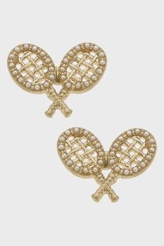 Canvas Style Doubles Match Stud Earrings in Worn Gold