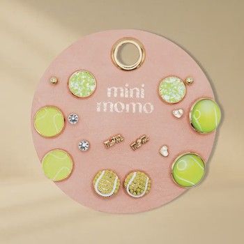 Mini Momo Tennis Ball Assorted Stud Set