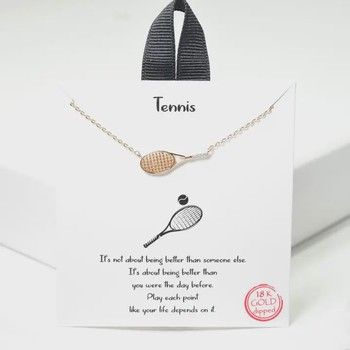 Tennis Racket CZ Necklace