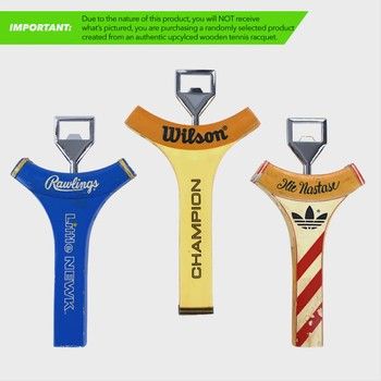 Racquet Inc Antique Wooden Tennis Racquet Neck Bottle Opener