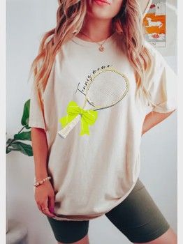 Women's Preppy Tennis Mama Coquette Graphic Tee