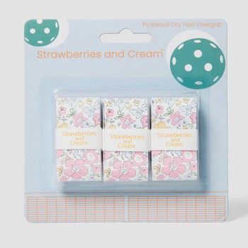 Strawberries &amp; Cream Pickleball 3 Grip Set