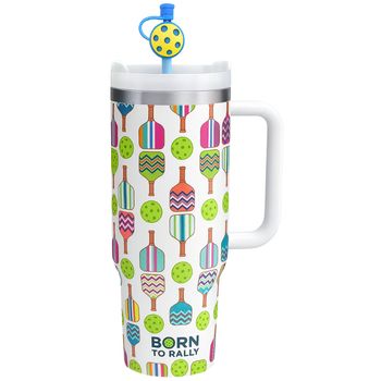 Born to Rally Pickleball Tumbler- 30oz Multi Paddle Cup