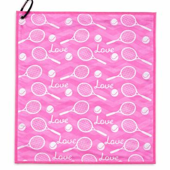Born to Rally Pink Tennis Towel- Love Microfiber/Cotton Athletic Towels