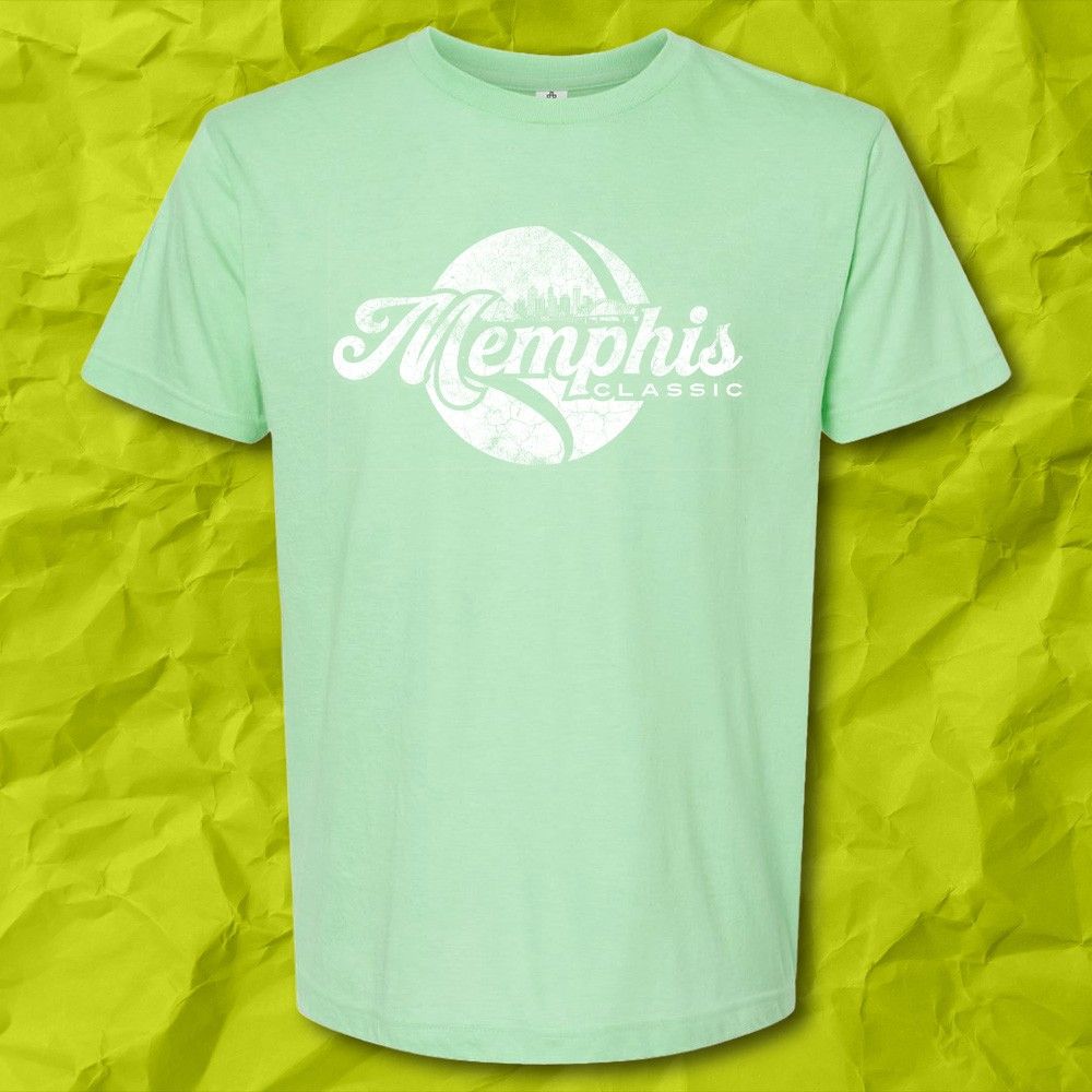 Memphis Classic Vintage Tee, Color: Heather Neon Mint, Size: XS
