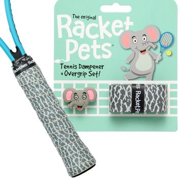 Elephant Gray Tennis Overgrip Tape and Matching Shock Absor