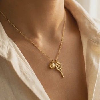 Gold Dipped Tennis Pendant Necklace