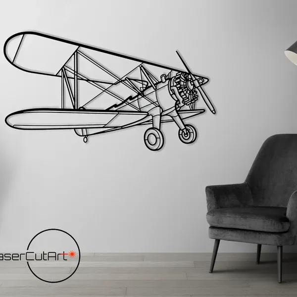 Metal Wall Art Double Wing Plane