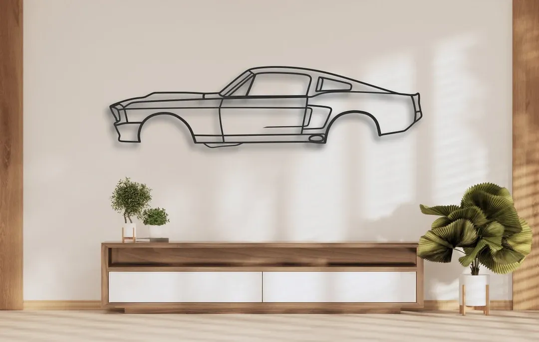 Metal Wall Art Mustang 1967
