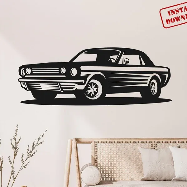 Metal Wall Art Mustang Plain
