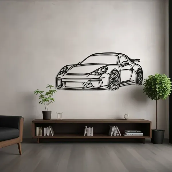 Metal Wall Art Porsche Side