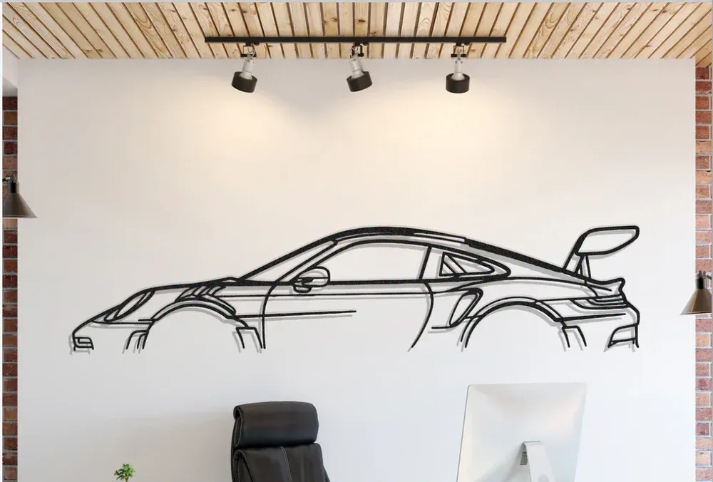 Metal Wall Art 911 GT3 RS Side
