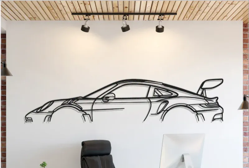 Metal Wall Art 911 GT3 RS Side