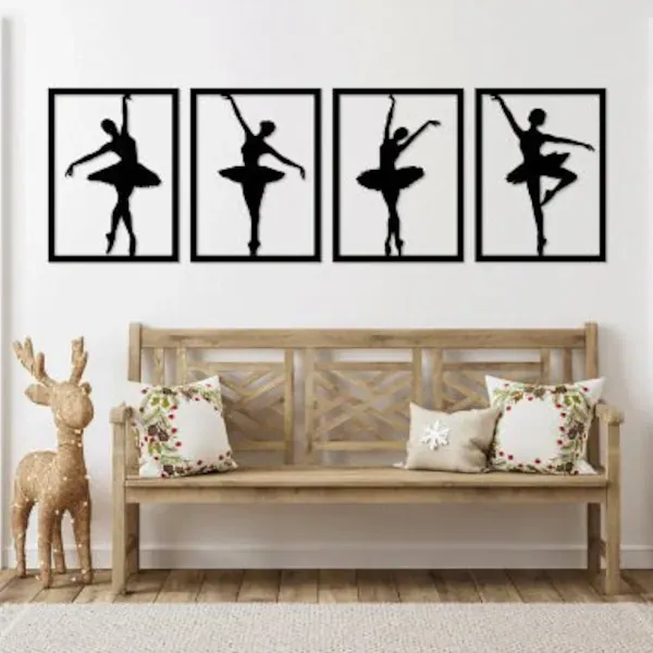Metal Wall Art Ballerina's