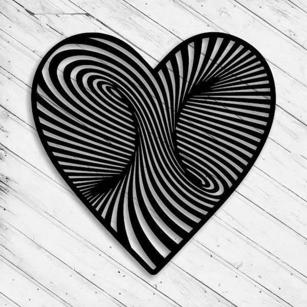 Metal Wall Art Abstract Heart