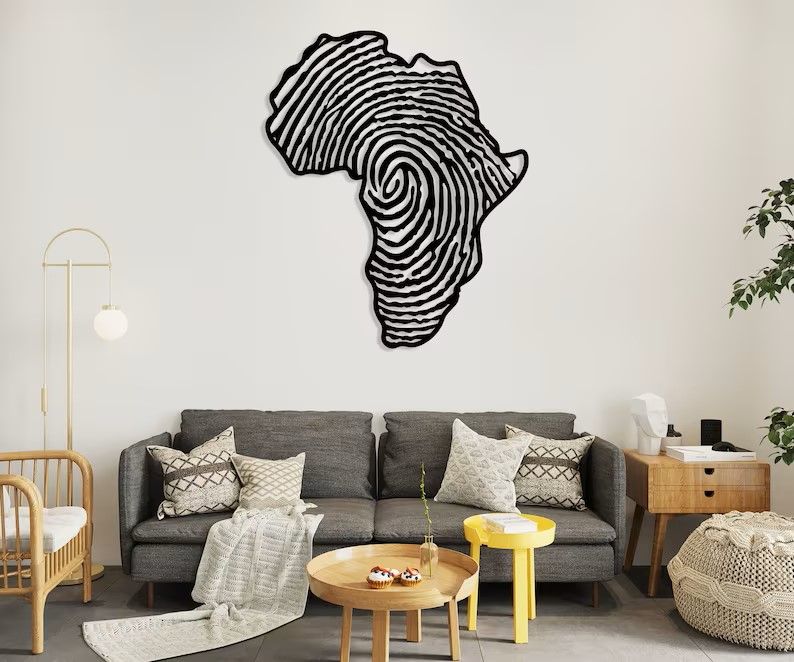 Metal Wall Art Africa Finger Print