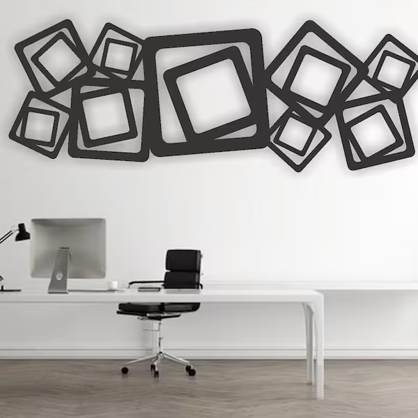 Metal Wall Art Square Blocks