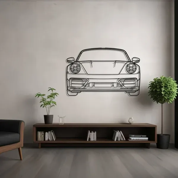 Metal Wall Art Porsche Front