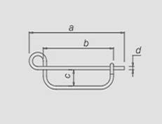 > FERMAGLIO SPECIALE zincato  (misure in mm)
