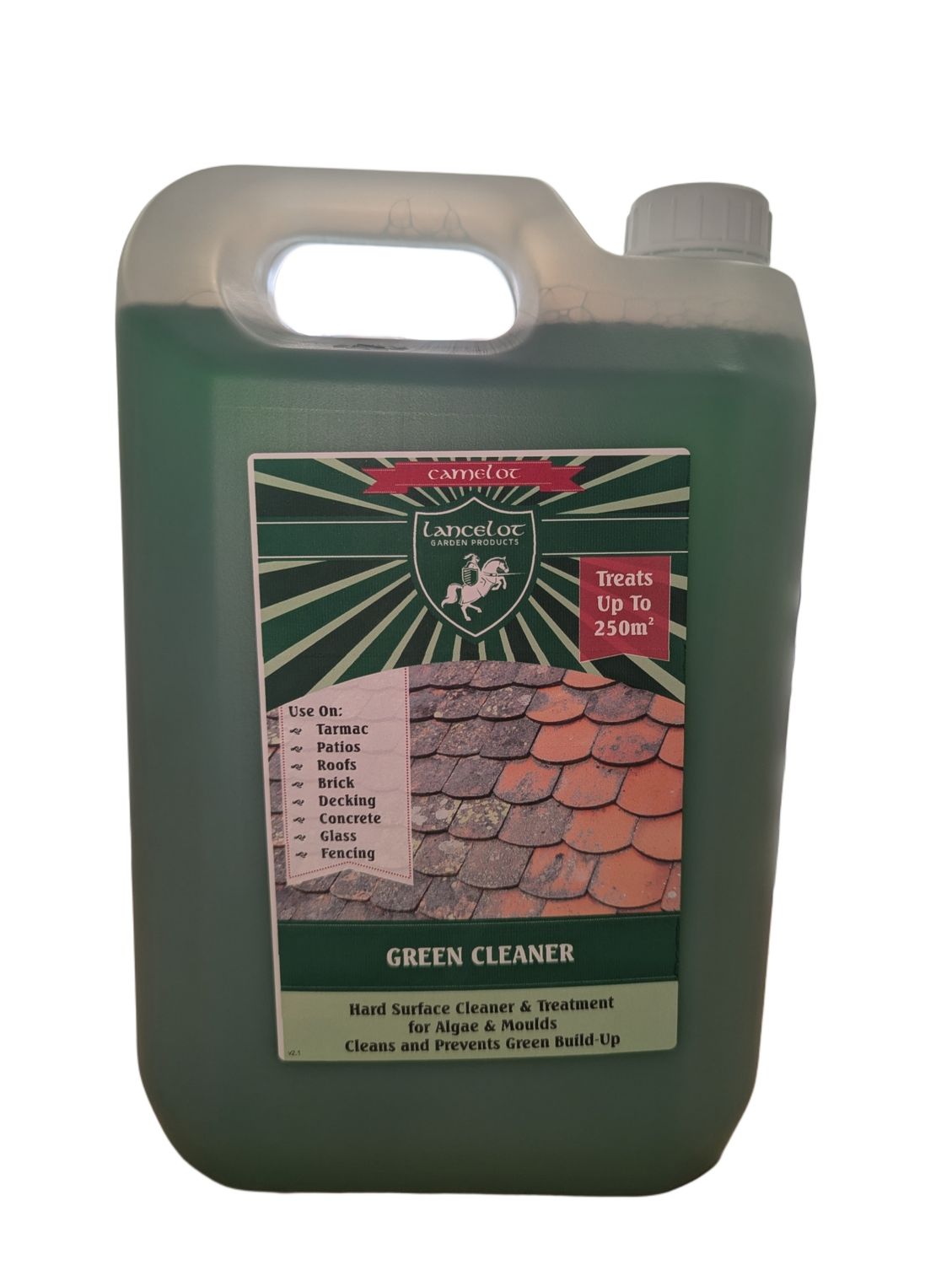 Lancelot Green Cleaner Concentrate - 5% DDAC Solution - Kills Mould, Algae and Lichen on Hard Surfaces