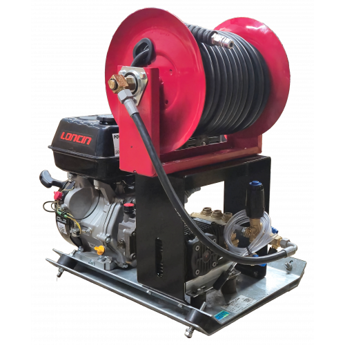Loncin G420 21 LPM Powerwasher Skid Frame + 30M Reel