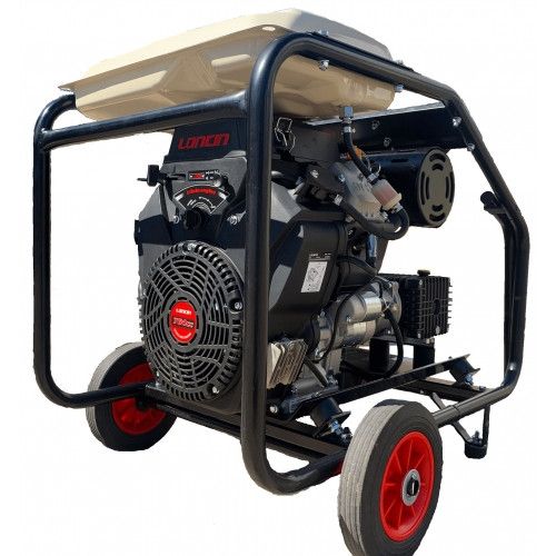 Industrial Twin-Cylinder Pressure Washer - Loncin LC2V80FD-1 41 LPM Interpump Trolley Frame (Electric Start)