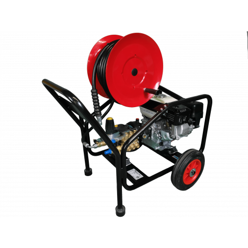 Semi-Industrial Pressure Washer - Honda GX200 14 LPM Cage Frame + 20M Reel
