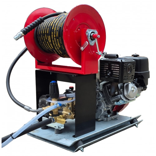Industrial Pressure Washer - Honda GX390 21 LPM Powerwasher Skid Frame + 30M Reel