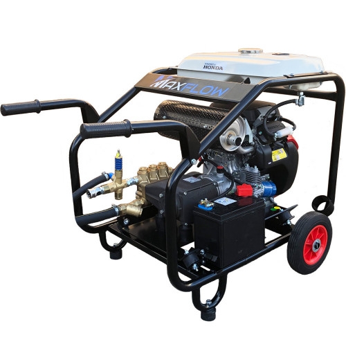 Industrial Twin-Cylinder Pressure Washer - Honda GX630 33 LPM Trolley Frame (Electric Start)