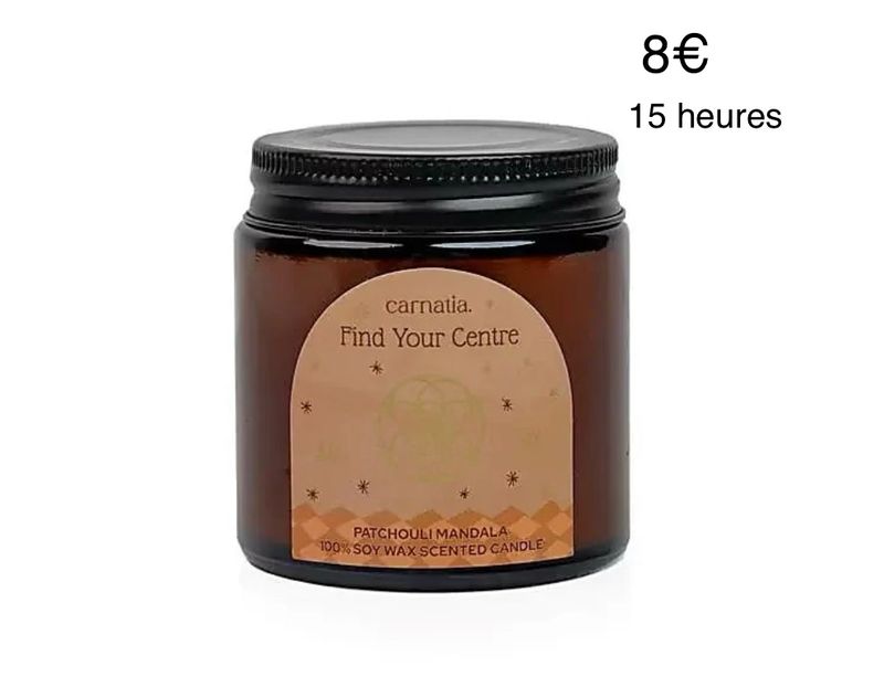 Bougie find your center patchouli 15 heures combustion