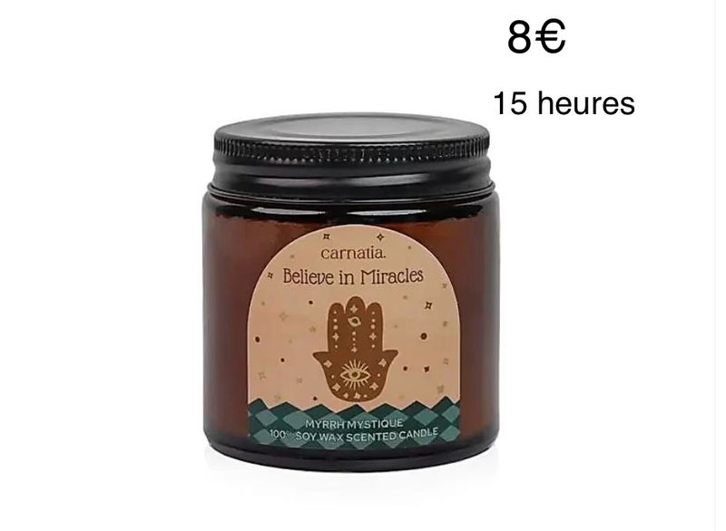 Bougie rise, renew, flourish palo Santo 15 heures combustion