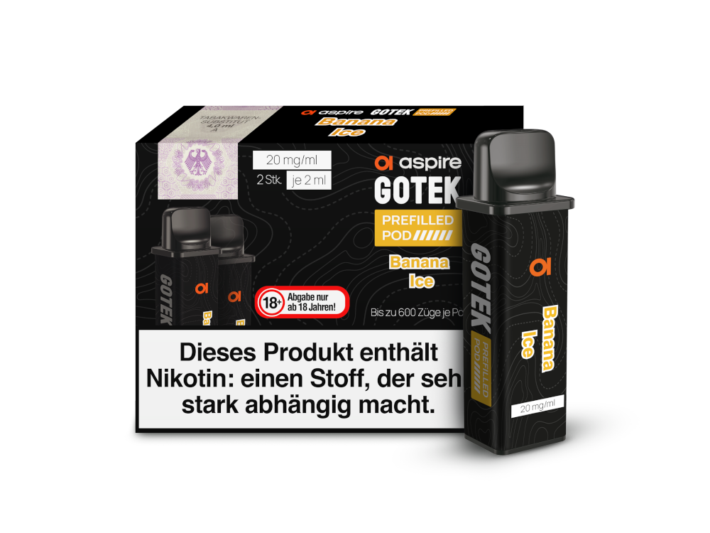 Aspire GoTek Pod 20 mg/ml Nikotinsalz Liquid (2 stück pro Packung), Geschmack: Banana Ice