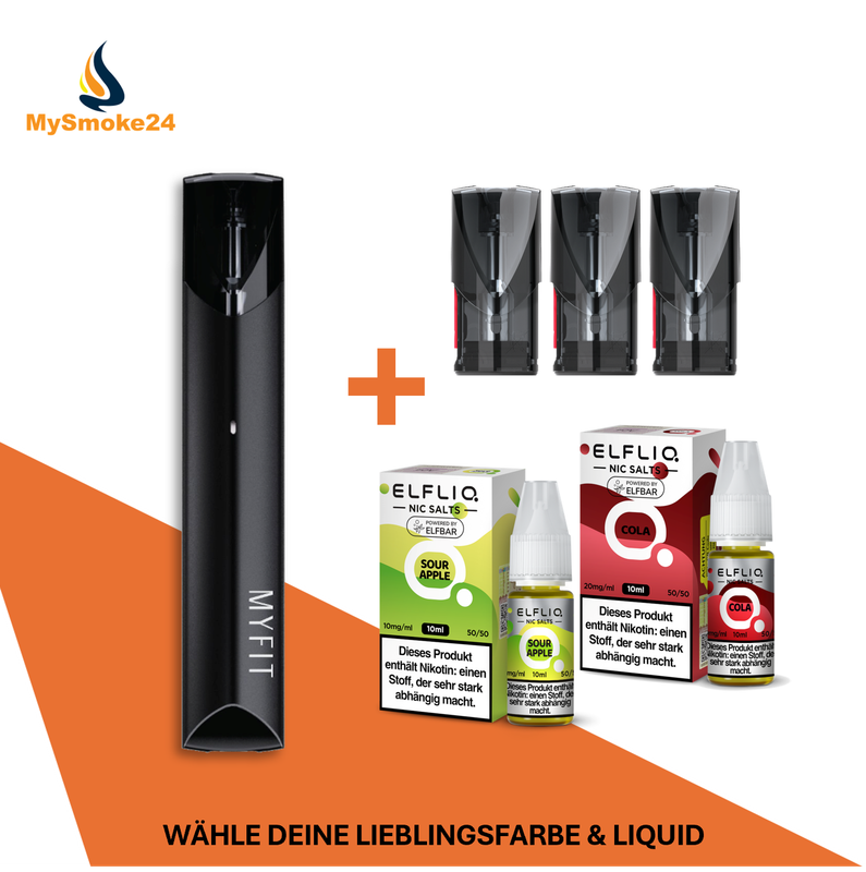 JUSTFOG MYFIT STARTERSET MIT ELFBAR NIKOTINSALZ LIQUID
