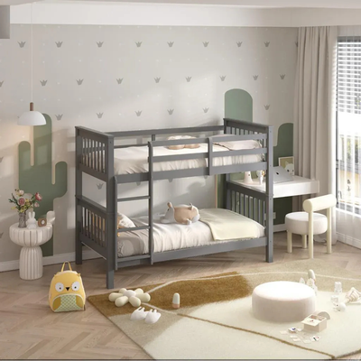 High Quality Pine Wooden Adults Bunk Single Bed