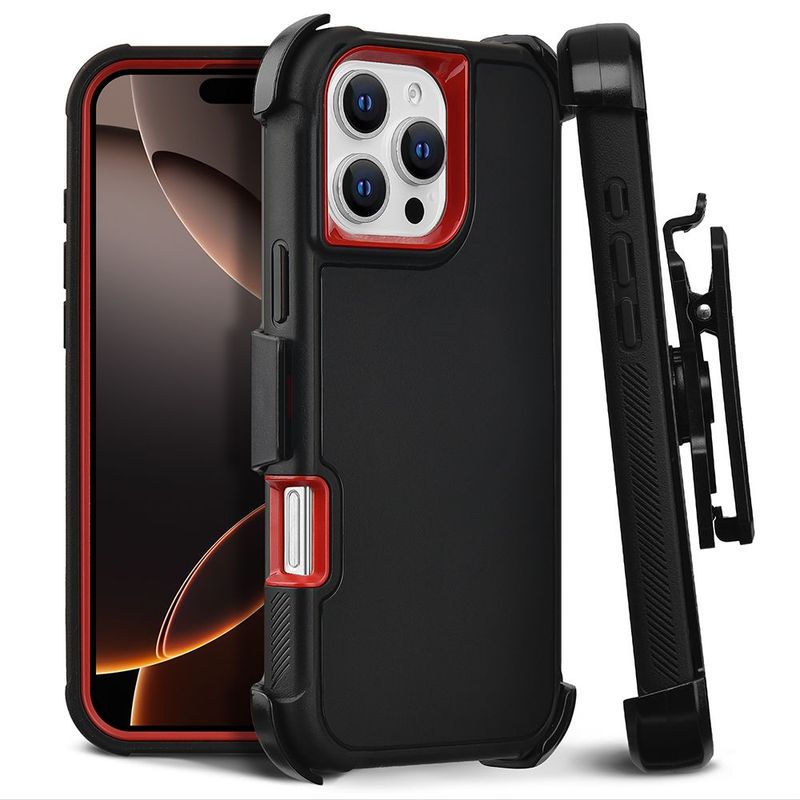 Apple iPhone 16 Pro Max (6.9) - Slim Tough Pro Case - Red PC Hard Cover with Soft Black TPU Bumper Compatible with MagSafe Charger in Premium Box Packaging - Bold Protection and Convenience Apple iPhone 16 Pro Max (6.9) - Slim Tough Pro Case - Red PC Hard Cover with Soft Black TPU Bumper Compatible with MagSafe Charger in Premium Box Packaging - Bold Protection and Convenience