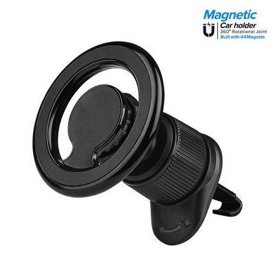 Black Universal Strong Magnetic 360 Stereo Rotation Air Vent Car Mount Holder - Secure and Convenient Hands-Free Experience
