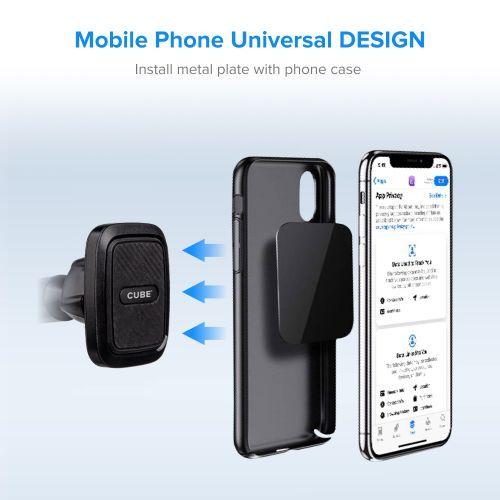 Black Universal Strong Magnetic Windshield Car Mount Holder - Secure, Adjustable, and Hands-Free Solution