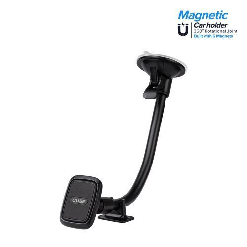 Black Universal Strong Magnetic Windshield Car Mount Holder - Secure, Adjustable, and Hands-Free Solution