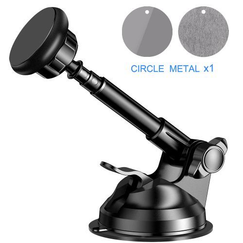 Black Universal Retractable Magnetic Car Holder - Compact, Secure, and Convenient Hands-Free Mount
