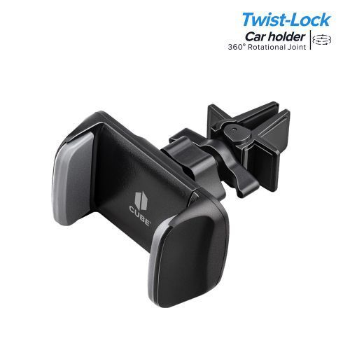 Black Universal Twist Lock 360 Stereo Rotation Air Vent Car Mount Holder - Secure and Adjustable Hands-Free Solution
