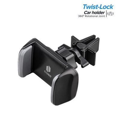 Black Universal Twist Lock 360 Stereo Rotation Air Vent Car Mount Holder - Secure and Adjustable Hands-Free Solution